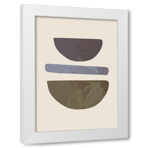 Collage 02 Beige White Modern Wood Framed Art Print by Artographie Studio