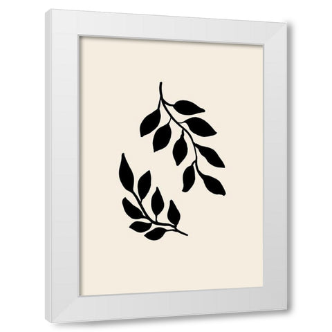 Black Twigs White Modern Wood Framed Art Print by Artographie Studio