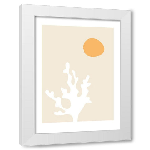 Seaweed White Modern Wood Framed Art Print by Artographie Studio