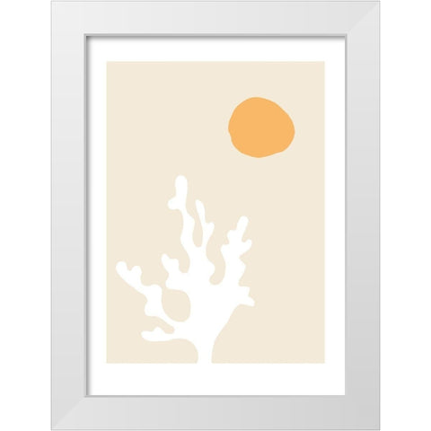 Seaweed White Modern Wood Framed Art Print by Artographie Studio