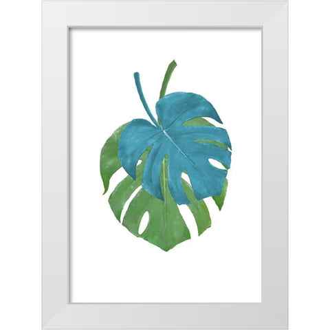 Monstera Duo 01 White Modern Wood Framed Art Print by Artographie Studio