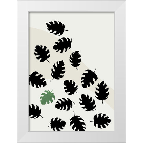 Monstera Cut Out White Modern Wood Framed Art Print by Artographie Studio