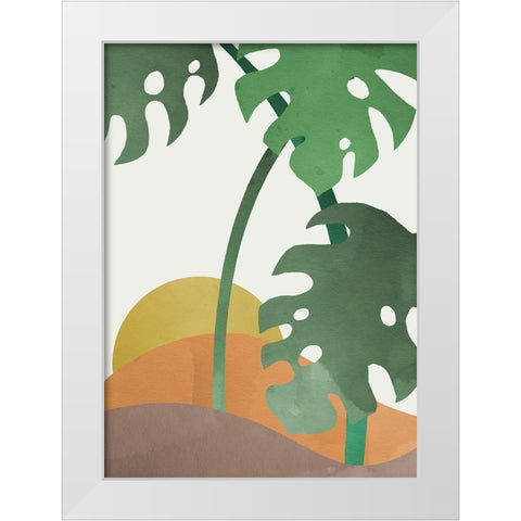 Monstera Cut Out 03 White Modern Wood Framed Art Print by Artographie Studio