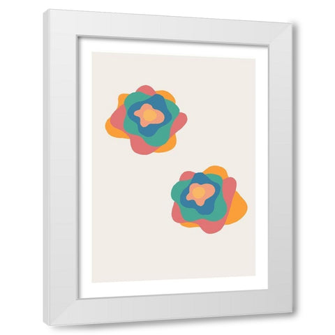 Flowers White Modern Wood Framed Art Print by Artographie Studio