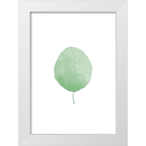 Single Leaf White Modern Wood Framed Art Print by Artographie Studio