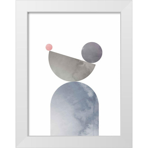 Geometrical Shapes 01 White Modern Wood Framed Art Print by Artographie Studio