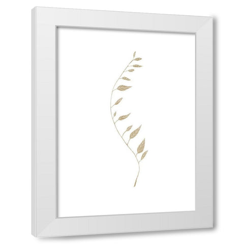 Brown Leaf White Modern Wood Framed Art Print by Artographie Studio