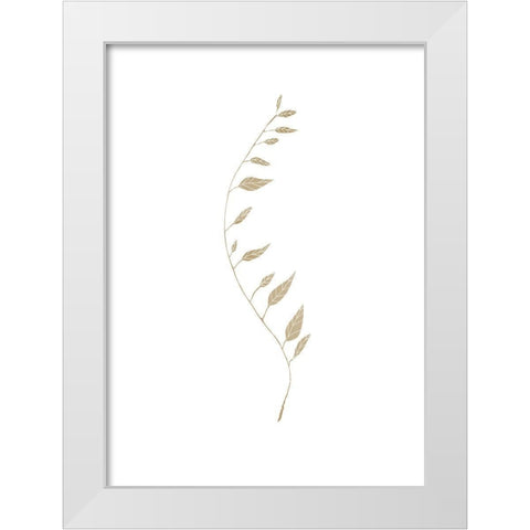 Brown Leaf White Modern Wood Framed Art Print by Artographie Studio