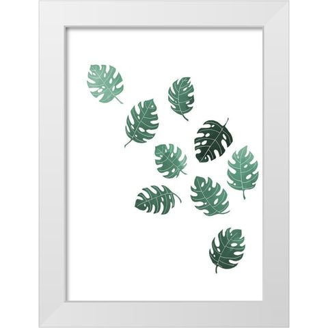 Monstera Multiples 02 White Modern Wood Framed Art Print by Artographie Studio