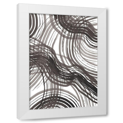Abstract Ink White Modern Wood Framed Art Print by Artographie Studio