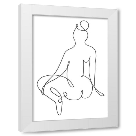 Sitting Down 01 White Modern Wood Framed Art Print by Artographie Studio