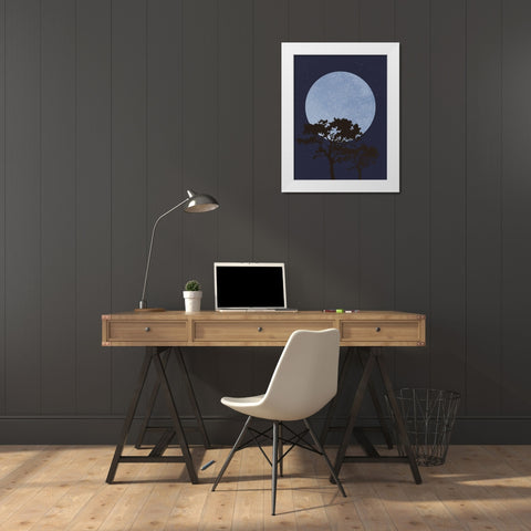Dark Night White Modern Wood Framed Art Print by Artographie Studio