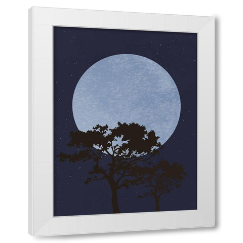 Dark Night White Modern Wood Framed Art Print by Artographie Studio