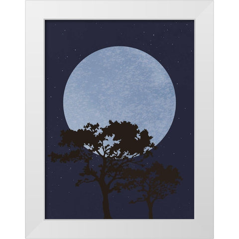 Dark Night White Modern Wood Framed Art Print by Artographie Studio