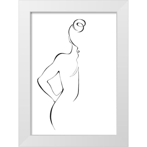 Body Lines White Modern Wood Framed Art Print by Artographie Studio