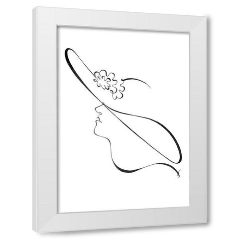 Hat White Modern Wood Framed Art Print by Artographie Studio