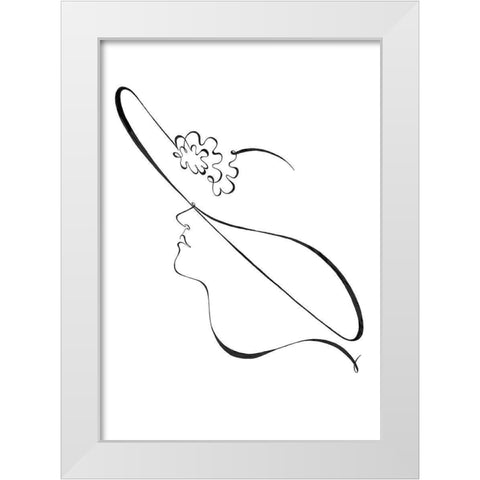 Hat White Modern Wood Framed Art Print by Artographie Studio