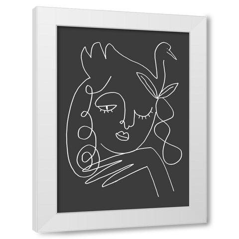 The Swan Black White Modern Wood Framed Art Print by Artographie Studio
