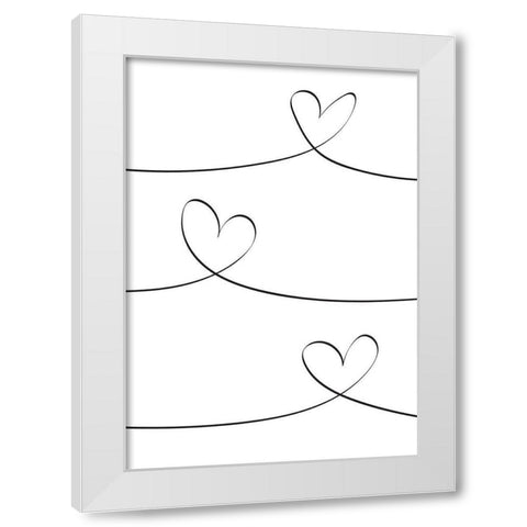 One Line 02 White Modern Wood Framed Art Print by Artographie Studio