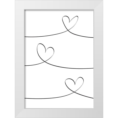 One Line 02 White Modern Wood Framed Art Print by Artographie Studio