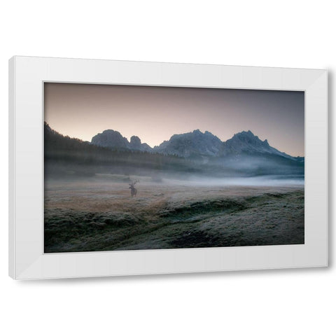 Misty Morning White Modern Wood Framed Art Print by Cia, Inigo