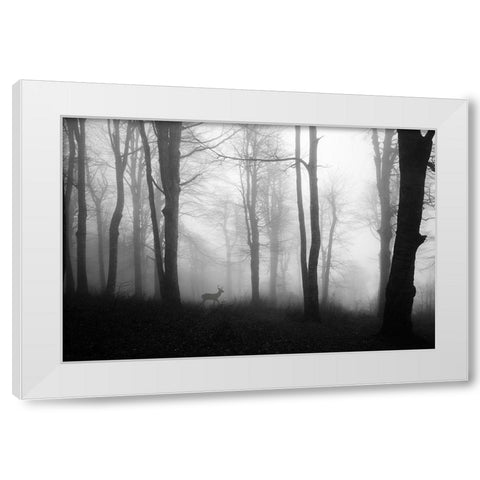 Forest White Modern Wood Framed Art Print by Nisan Kandilcioglu, Ummu