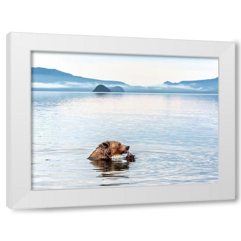 Kurile Lake White Modern Wood Framed Art Print by DAmico, Giuseppe