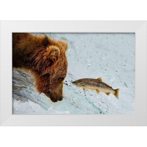 Eye to Eye White Modern Wood Framed Art Print by Tao, Liwen