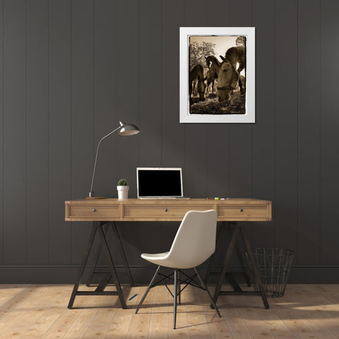 Chow Time White Modern Wood Framed Art Print by Malovrh, Milan