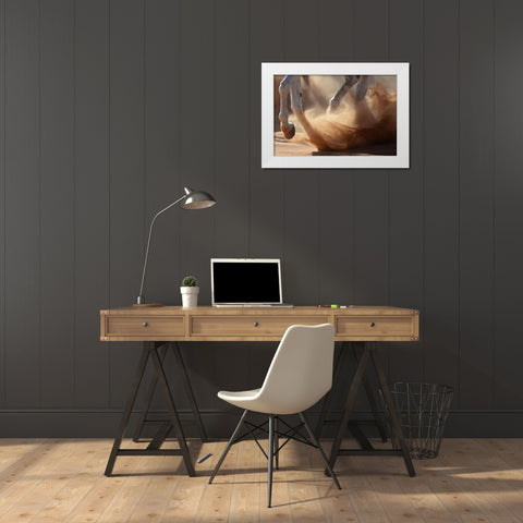 Oman Desert White Modern Wood Framed Art Print by Civici, Kadir