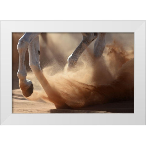 Oman Desert White Modern Wood Framed Art Print by Civici, Kadir