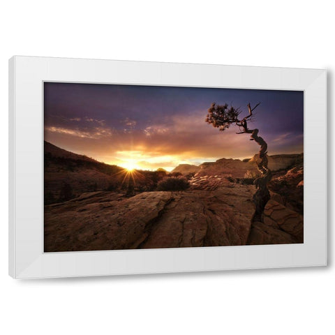 Distorted White Modern Wood Framed Art Print by Vecernik, Mirko