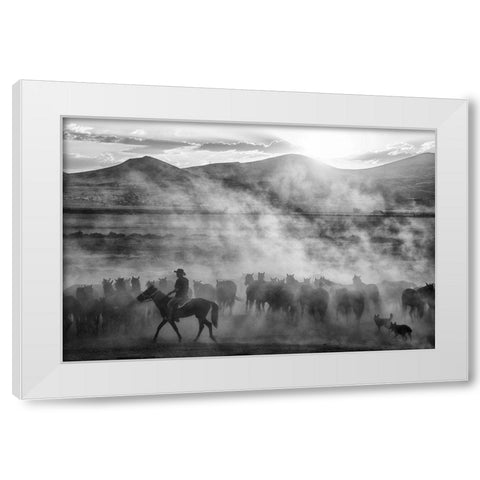 Rider on the roll White Modern Wood Framed Art Print by Aumitcanan