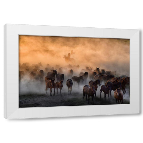 Heat to Cold White Modern Wood Framed Art Print by Aumitcanan