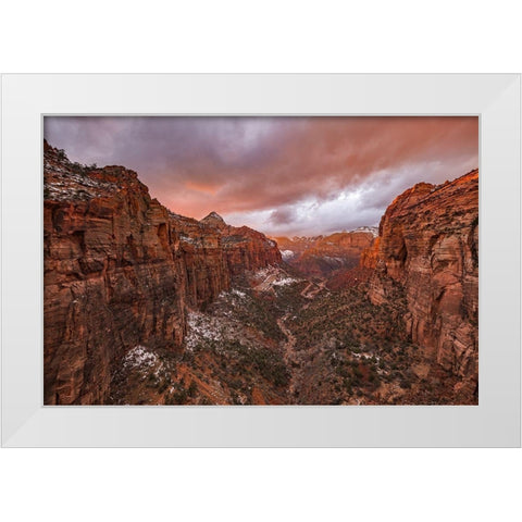 Zion NP Overlook Sunset White Modern Wood Framed Art Print by Xie, April
