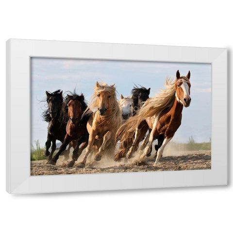 Lucky Six White Modern Wood Framed Art Print by Wong, Adam