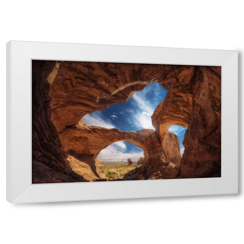 Double arch White Modern Wood Framed Art Print by Pablo, Juan de