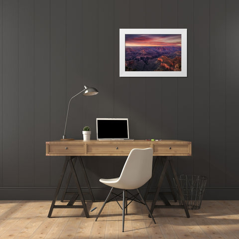 Canyon on Fire White Modern Wood Framed Art Print by Turienzo, Carlos F