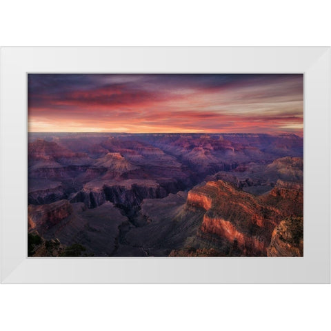 Canyon on Fire White Modern Wood Framed Art Print by Turienzo, Carlos F