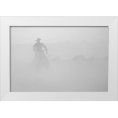 Cowboy White Modern Wood Framed Art Print by Uzumcu, Suleyman
