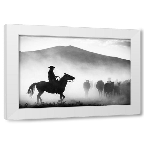 His Territory White Modern Wood Framed Art Print by Pancareken, Yavuz