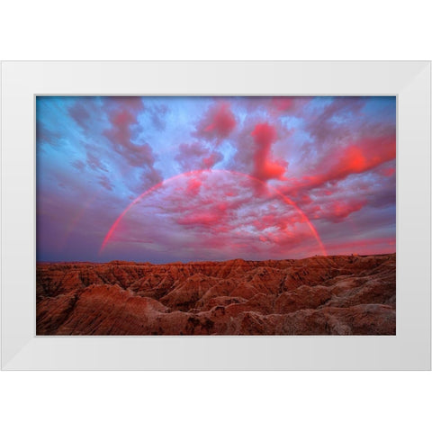 Symphany over Badlands White Modern Wood Framed Art Print by Fan, John