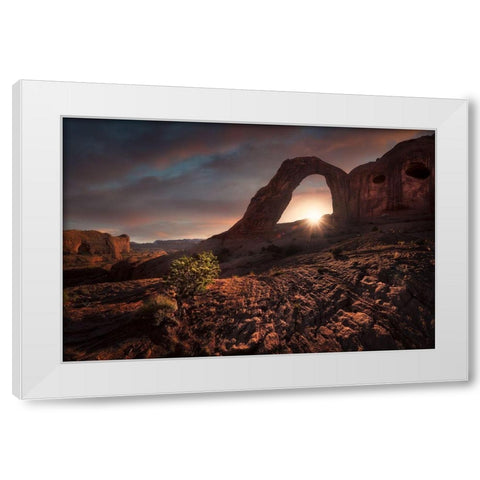 The Hidden Face White Modern Wood Framed Art Print by Turienzo, Carlos F