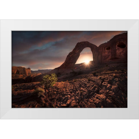 The Hidden Face White Modern Wood Framed Art Print by Turienzo, Carlos F