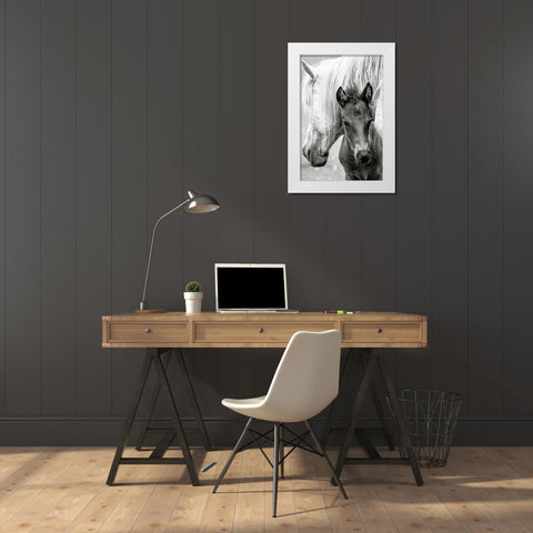 The Foal White Modern Wood Framed Art Print by Parker, Jacky