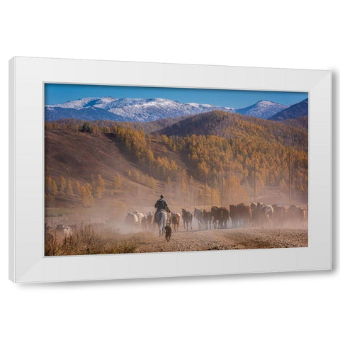 Road dust White Modern Wood Framed Art Print by Rosenfeld, Haim
