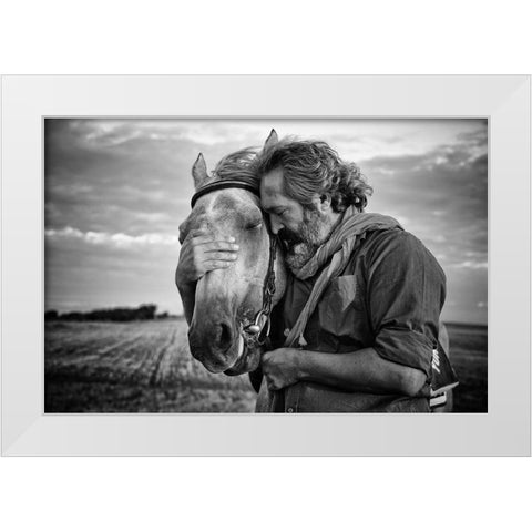 Shared Sorrow White Modern Wood Framed Art Print by Mete, Gilcan