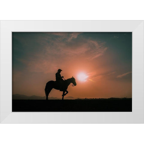Waiting White Modern Wood Framed Art Print by Tekdogan, Barkan