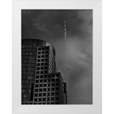 Downtown Toronto Fogfest No 7 White Modern Wood Framed Art Print by Carson, Brian