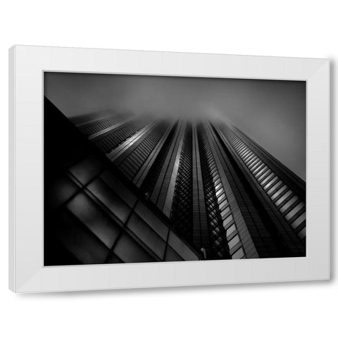 Downtown Toronto Fogfest No 10 White Modern Wood Framed Art Print by Carson, Brian